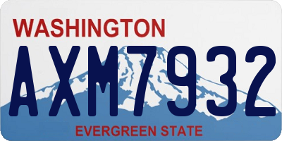 WA license plate AXM7932