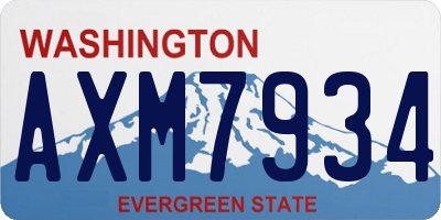 WA license plate AXM7934