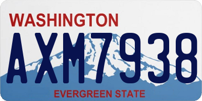 WA license plate AXM7938