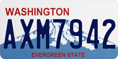 WA license plate AXM7942