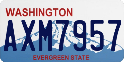 WA license plate AXM7957