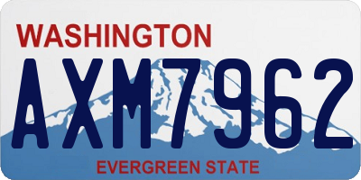 WA license plate AXM7962