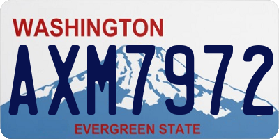WA license plate AXM7972