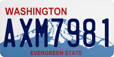 WA license plate AXM7981
