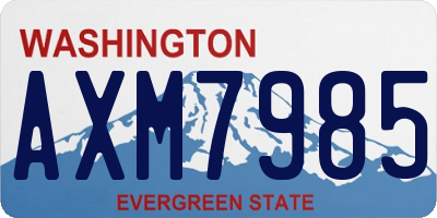 WA license plate AXM7985