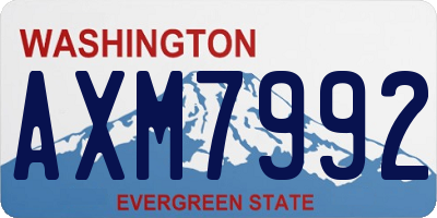 WA license plate AXM7992