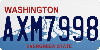 WA license plate AXM7998