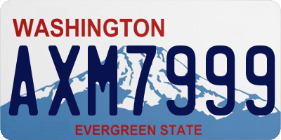 WA license plate AXM7999