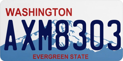 WA license plate AXM8303