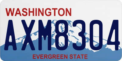 WA license plate AXM8304