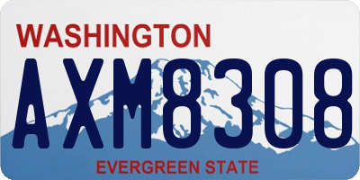 WA license plate AXM8308