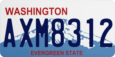 WA license plate AXM8312