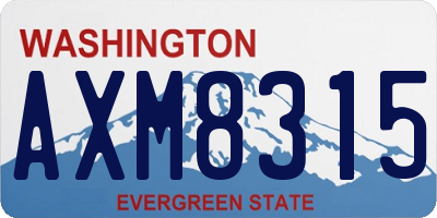 WA license plate AXM8315