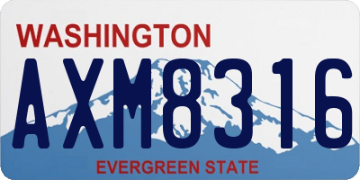 WA license plate AXM8316