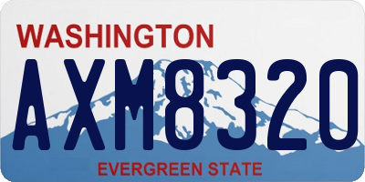 WA license plate AXM8320