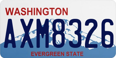 WA license plate AXM8326