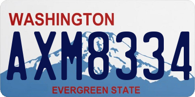 WA license plate AXM8334