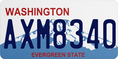 WA license plate AXM8340