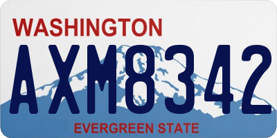 WA license plate AXM8342