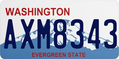 WA license plate AXM8343
