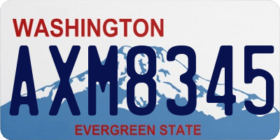 WA license plate AXM8345