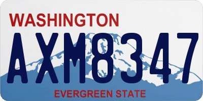 WA license plate AXM8347