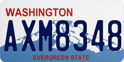 WA license plate AXM8348