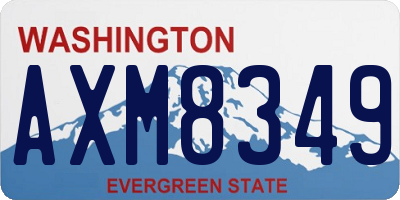 WA license plate AXM8349