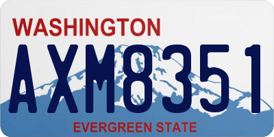 WA license plate AXM8351