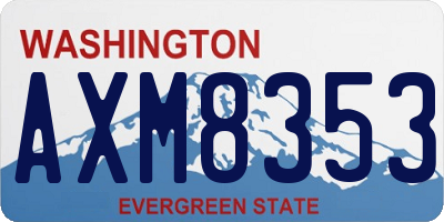 WA license plate AXM8353