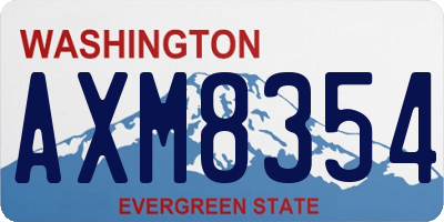 WA license plate AXM8354