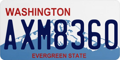 WA license plate AXM8360