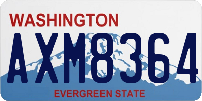 WA license plate AXM8364