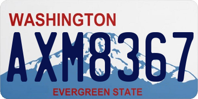 WA license plate AXM8367