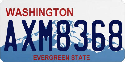 WA license plate AXM8368