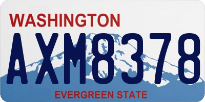 WA license plate AXM8378