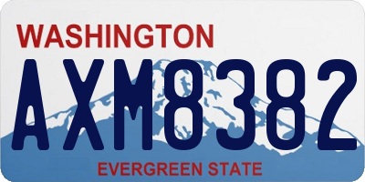WA license plate AXM8382