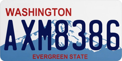 WA license plate AXM8386