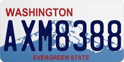 WA license plate AXM8388