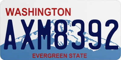 WA license plate AXM8392
