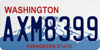 WA license plate AXM8399