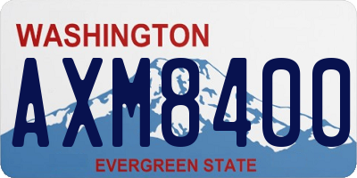 WA license plate AXM8400