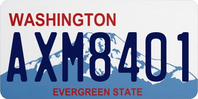 WA license plate AXM8401