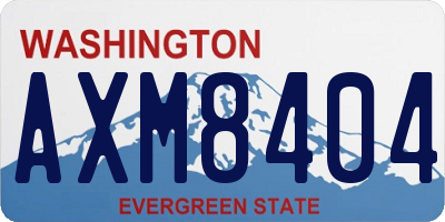 WA license plate AXM8404