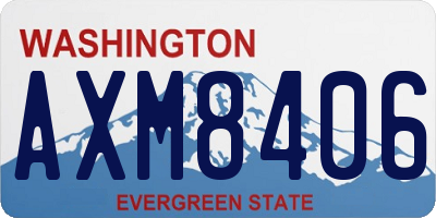 WA license plate AXM8406