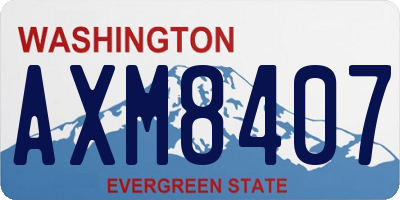 WA license plate AXM8407