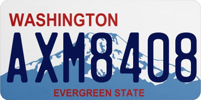 WA license plate AXM8408