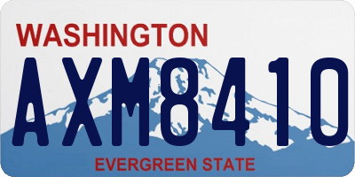 WA license plate AXM8410