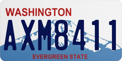 WA license plate AXM8411