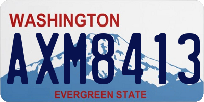 WA license plate AXM8413